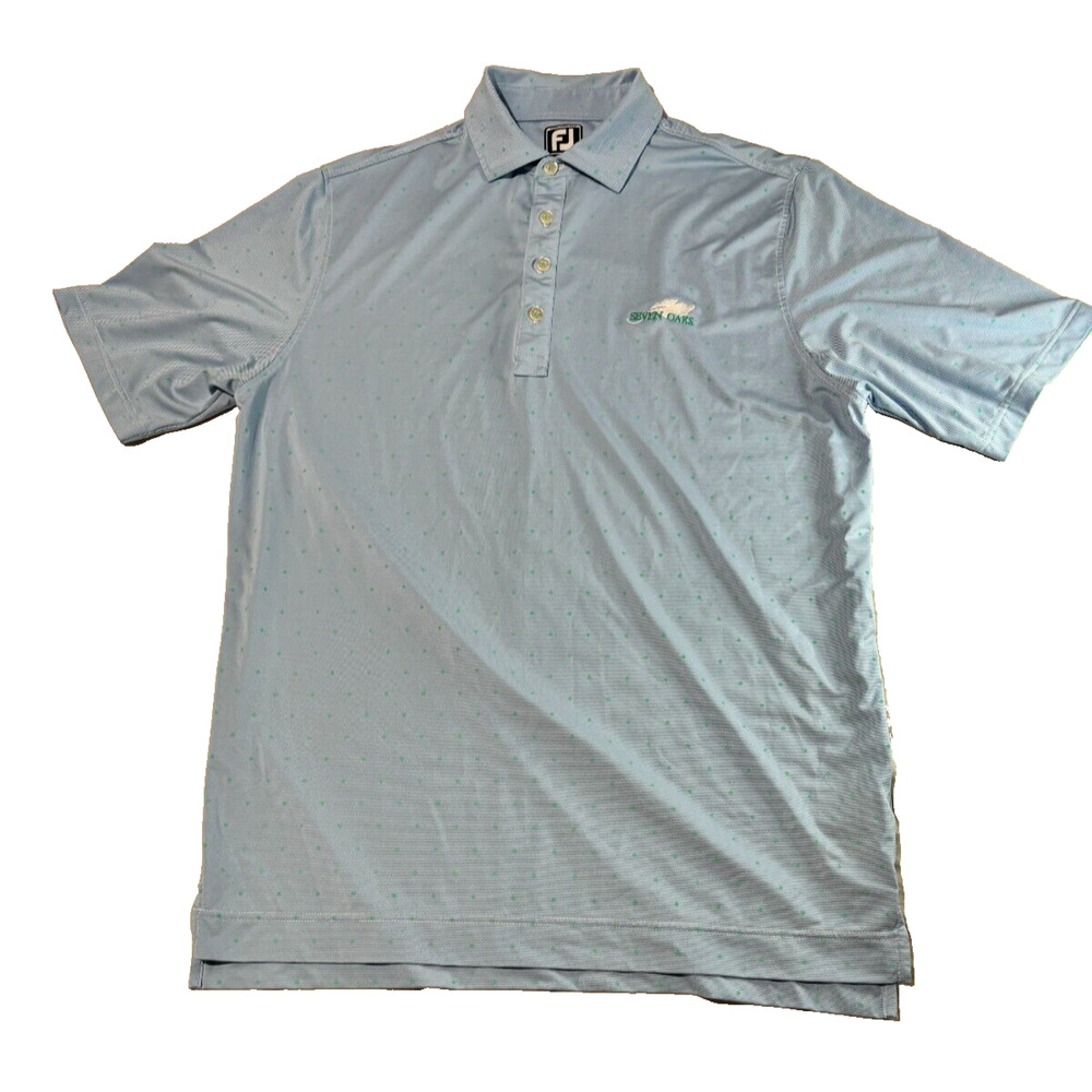 FootJoy FJ Blue Polo Shirt Golf Short Sleeve Men's Size L Athletic Fit